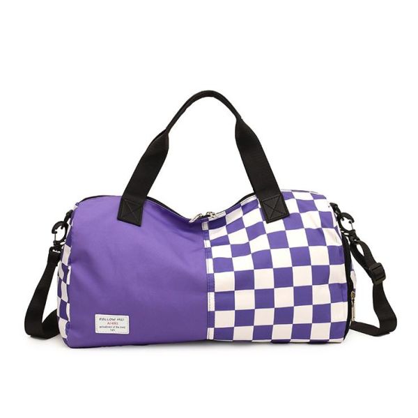 Compact Portable Custom Sports Bags Running Duffel Bag Classical Plaid Print