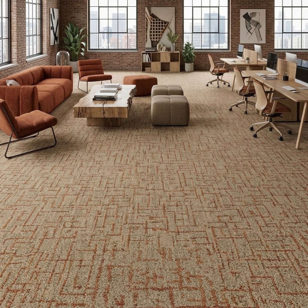 High Traffic 100% Nylon Modular Carpet Tiles for Office Lounge