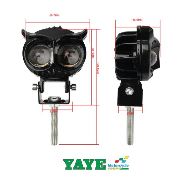 30000H Lifespan Motorcycle LED Headlights with 12-80V Voltage and Two-color Fog Lights