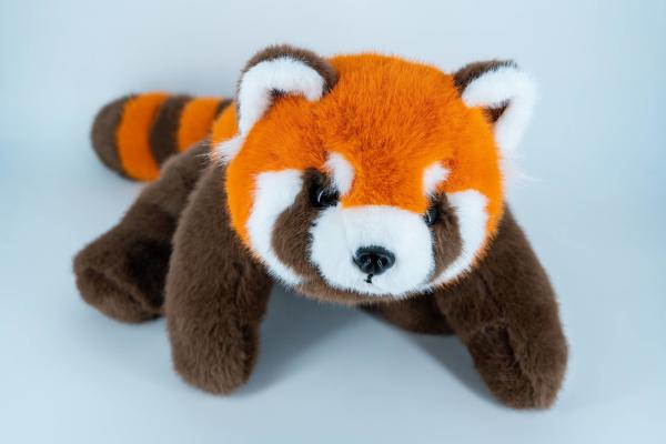 30cm Simulation Stuffed Toys Prone Posture Red Panda Plush Doll Suspension Design