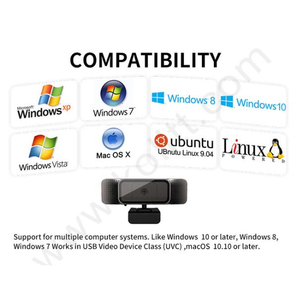 Home / Office Live Broadcast Cameras 1920 x 1080P Plug Play Webcam For Video Calling