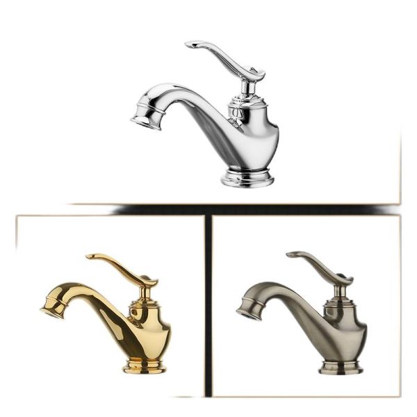 Brass Vintage Bathroom Faucets Single Handle Hot Cold Water Tap