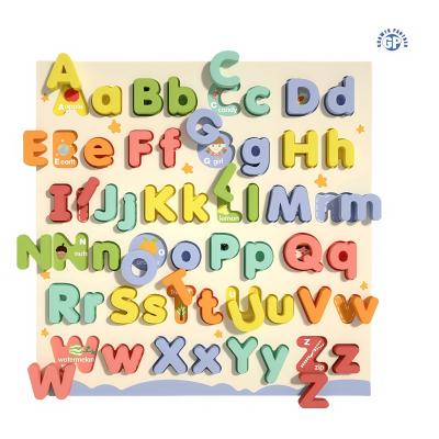 Montessori Children Letter Wood 3d Jigsaw Puzzles Board Games Preschool Diy Educational Learning Wooden Toys for Kids Boys Girls