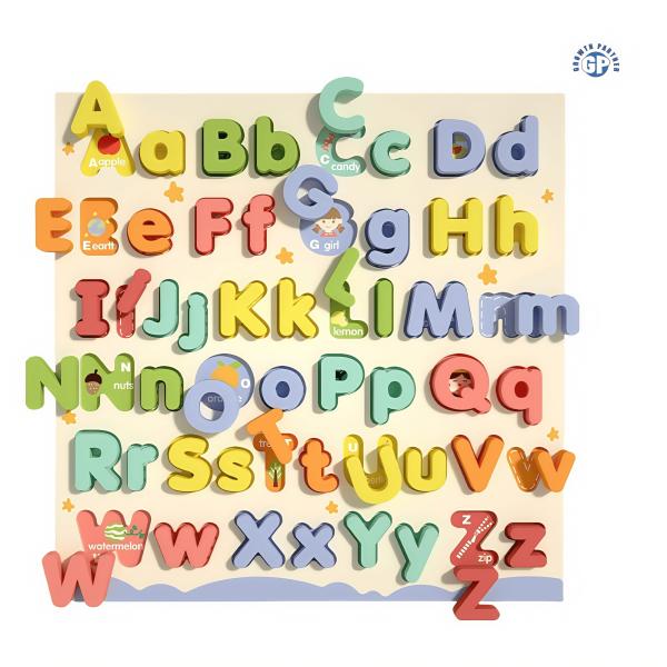 Montessori Children Letter Wood 3d Jigsaw Puzzles Board Games Preschool Diy Educational Learning Wooden Toys for Kids Boys Girls
