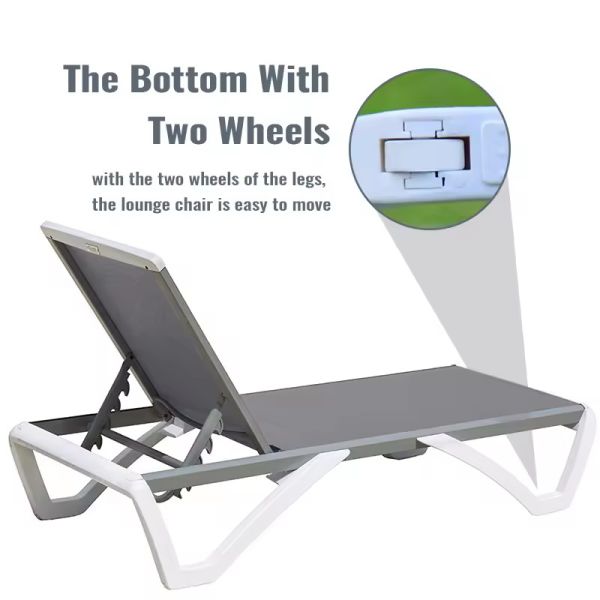 Outdoor Furniture Garden Hotel Sun Lounger with Folded Design and Armrest Support