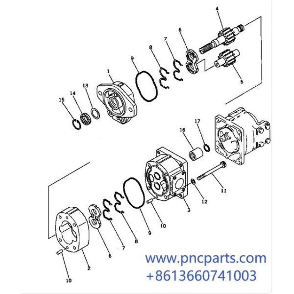 WA200 Hydraulic Pump 705-51-20170 Komatsu Wheel Loader Pump Assy