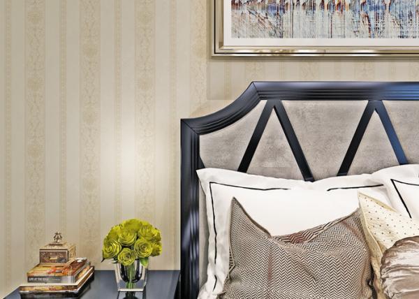 Yellow Color Luxury Modern Embossed Wallpaper , Household Removable Reusable Wallpaper