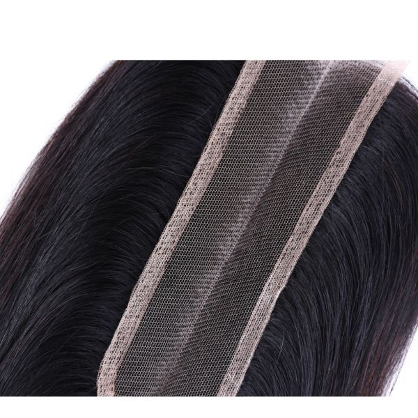 2 X 6 Middle Part Closure Virgin Human Hair Extensions Straight Swiss Lace