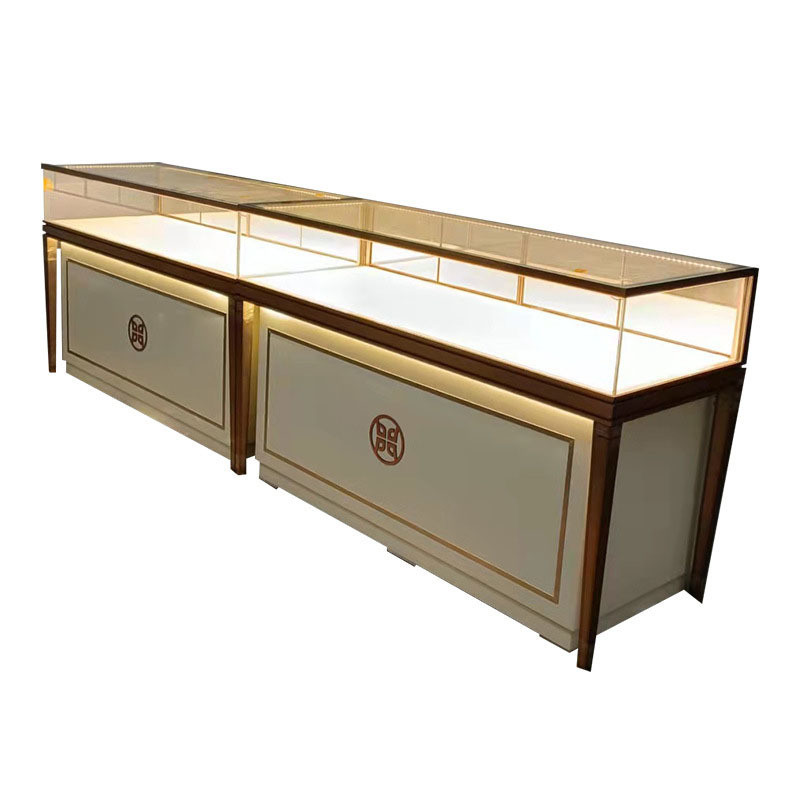 LED Lighted Glass Display Cabinets for Retail Racks and Customized Jewelry Showcase