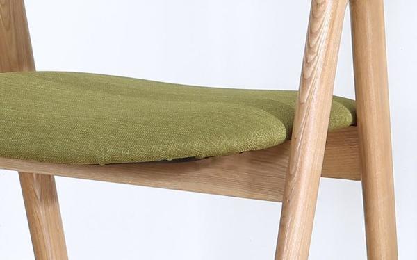 Nordic fashion creative solid wood dining chair cloth art leisure chair simple back armchair coffee restaurant A chair