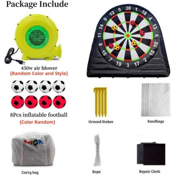 Гигантская футбольная мишень высотой 3 метра надувная спортивная игра на открытом воздухе Дартборд с 8 футбольными мячами