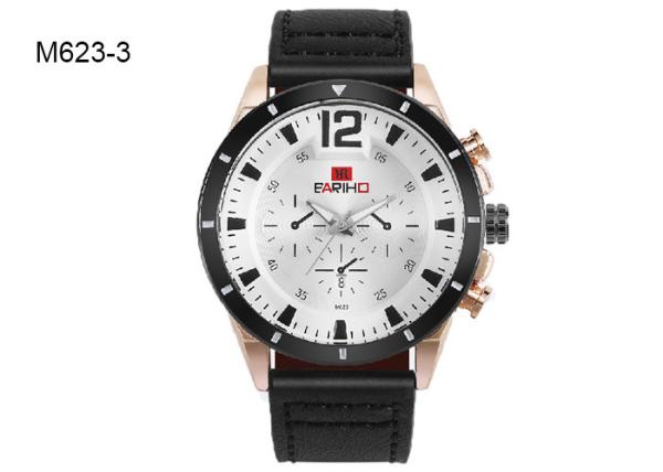 BARIHO Fashion Design Men's Quartz Watch Gold Alloy Date Display 6 Pointers M623