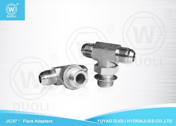 Tee Male 37° Cone Hydraulic JIC Flare Fittings BSP Male Adjustable Lock Nut Branch