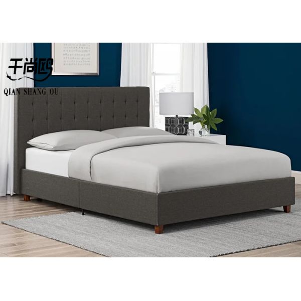 Sturdy Classic Linen Tall Upholstered Bed Home furnishings Size customized