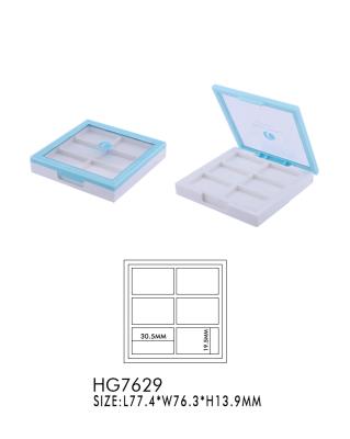 6 Colors Square Eyeshadow Makeup Case Flip Top Cap Empty Eyeshadow Cases