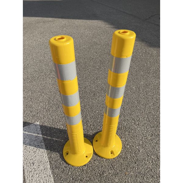 Yellow 530g Warning Spring Post PU 750mm Orange Flexible Traffic Bollard Reflective Road 75cm Delineator Post