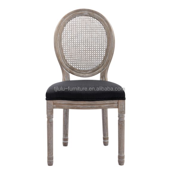 Rubber Wood Frame Material Nordic Upholstery Banquet Louis Chair for Living Room Weddings