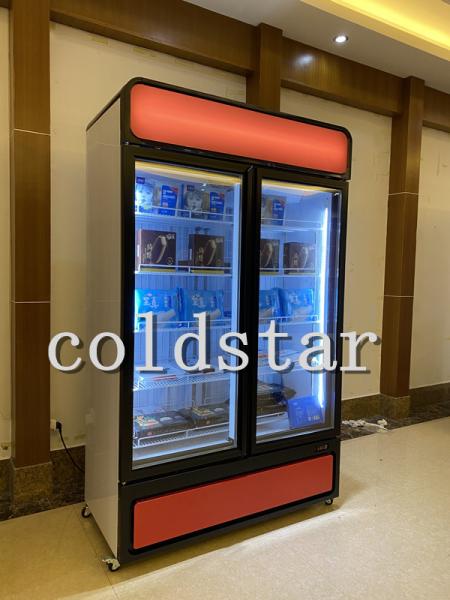 -22C Commercial Glass Door Ice Cream Display Cooler Supermarket Refrigerator Upright Freezer Showcase