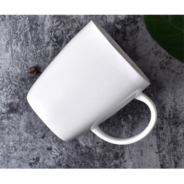 Round Country Plain White Porcelain Mugs Savall