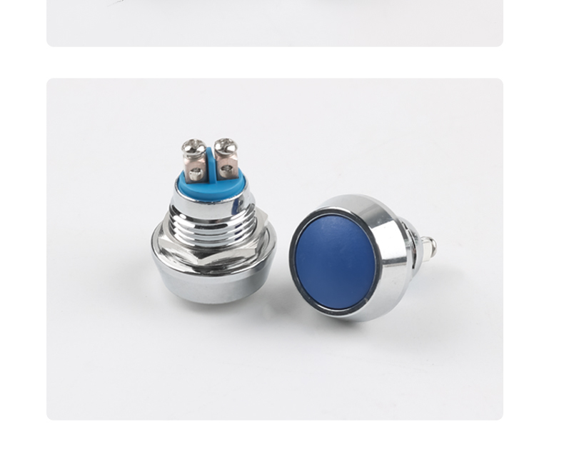 12mm Metal Pushbutton Switch, Screw Foot Welding Foot Semi-Oxygen Mini Ball Head Waterproof Self-Resetting Small Push button