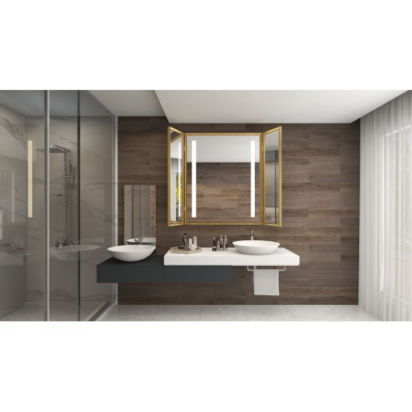 Увеличивающий светодиодный дисплей часов зеркальное освещение для индивидуального дизайна отделки в гостиничной ванной