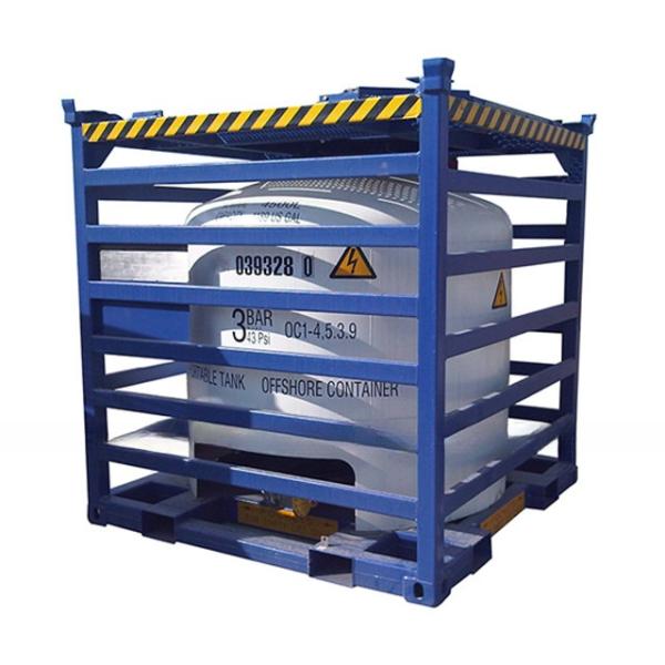 2900L-5000L Capacity Vertical Offshore Tank Container with Lifting Frame Weld Seam Acid Cleaning and Passivation Finish