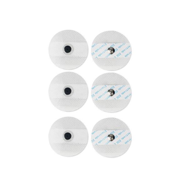 Disposable Round Ecg Electrodes Lead Wire AgCI Sensor White Foam Nonwoven Pad