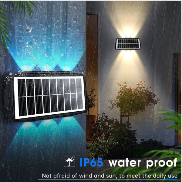 Villa Highlight Wall Garden Solar Courtyard Light with 80 Ra Color Rendering Index