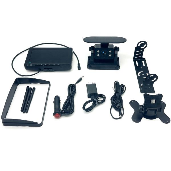 Car Reversing Aid Rear View Camera, Night Vision Waterproof WiFi Wireless Magnetic Camera with Solar & Battery Power for RV/Truck