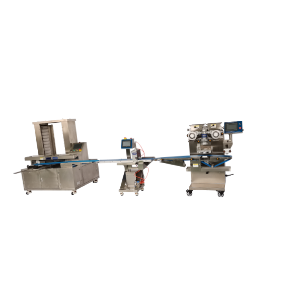 Automated Chicken Breast Dog Food Encrusting Line Cutter Tray Arranger