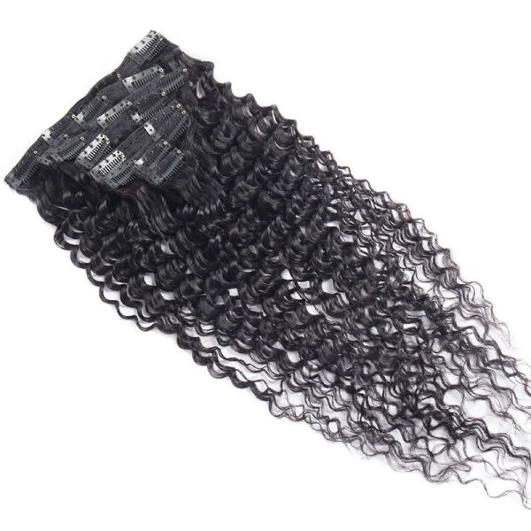 Design Full Cuticle Human Hair Clip In Extensions with French Curl Style and Popular Design