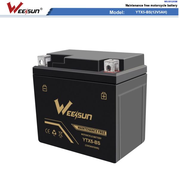 Ytx5-bs 12v 5ah Motorcycle Lead Acid Battery Maintenance Free