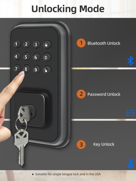Romote Keyless Smart Deadbolt Door Lock Zinc Alloy Electronic Keypad