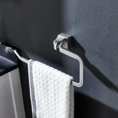 Warm Grey Satin Finish Bathroom Towel Rings Wall Mounted Hand Sus304 Customizable