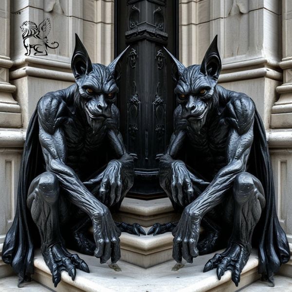 Bronze Gargoyle Statue Sculpture Metal Monster Sculptures Medieval Buildings Large Outdoor Entrance Custom