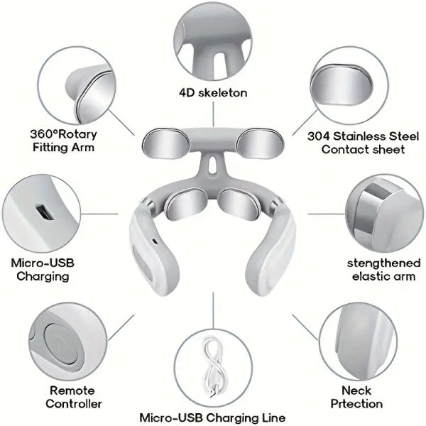5KG Customized Home Travel Neck Protector Massager with Intelligent Heating and Pulse