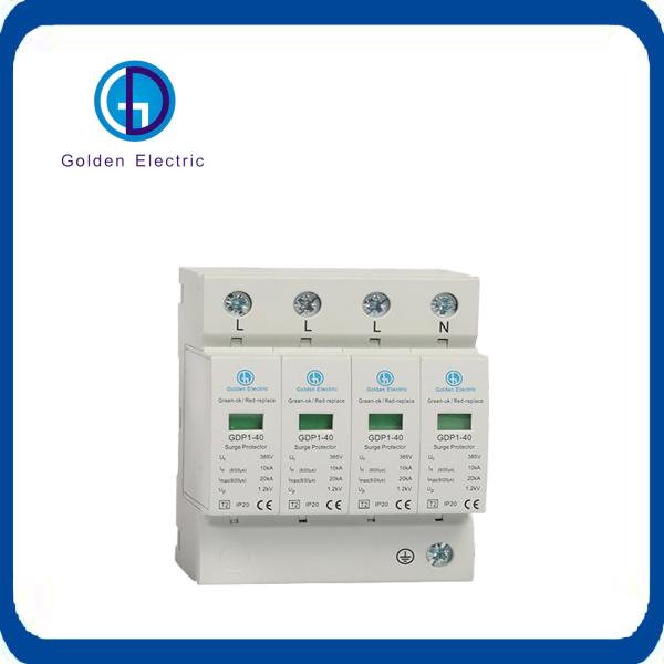 Protector de sobrecarga do sistema de CA SPD 20ka-40ka 2p 3p 4p para casa solar 275V 385V 420V T1 T2