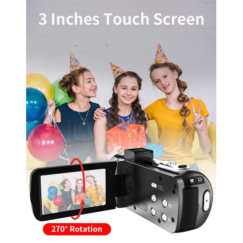 8K 96MP Professional Video Camera with 18X Zoom Anti-Shake WiFi Ideal for Vloggers Photographers and Beginners As Christmas Gift