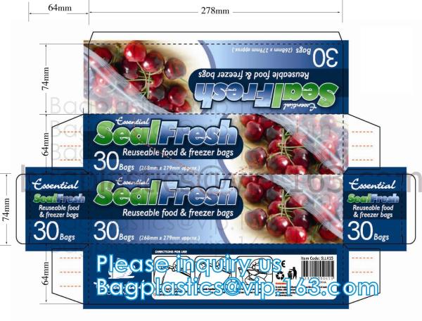 Lock Fresh, Seal Fresh, Slider Zipper Bags, Freezer Bags, Food Grip Seal, Enssential Housewares, Tramontina