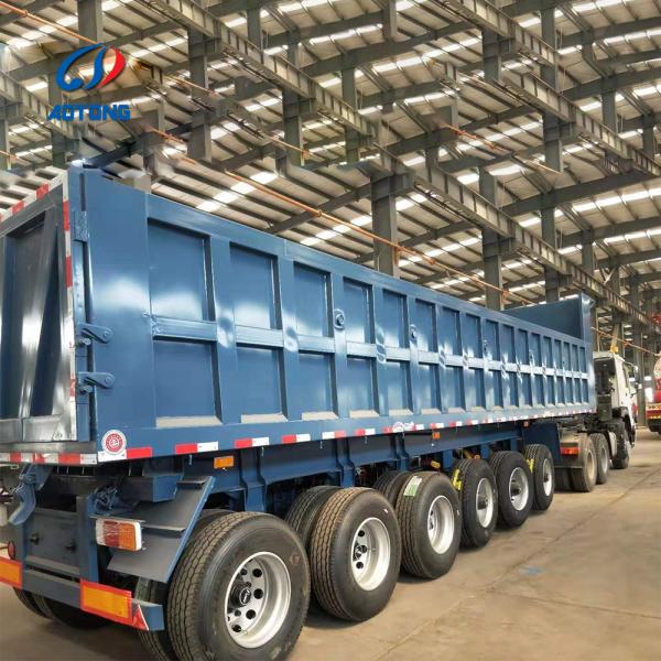 3 Axle Tri-Axle Rollover Dump Square Dump 30 Tons Hydraulic Rear Dump Trailer Tipper Semi Truck Tipping Trailer Semi Trailer