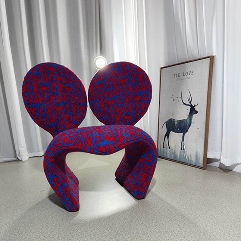 Creative Single Leisure Lounge Chair Mickey Ear-Shaped Accent for Living Room and Bedroom Casual Lazy Chair