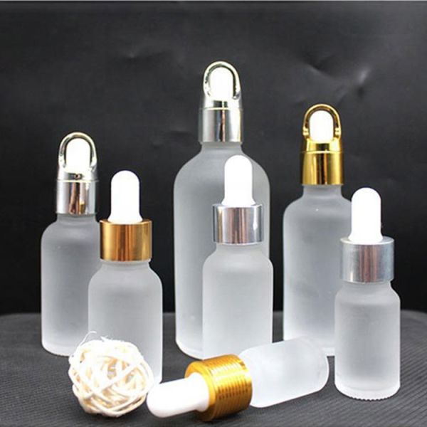 Изготовленная на заказ стеклянная косметическая бутылка 30ml 1oz сыворотки заморозила круглую бутылку капельницы плеча для эфирных масел