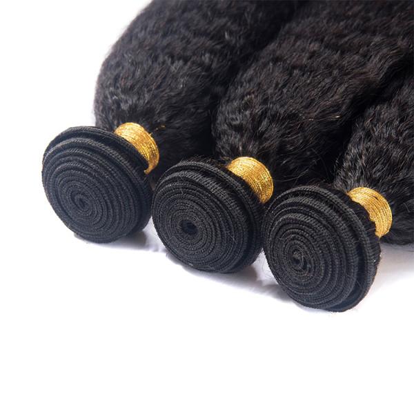 KINKY STRAIGHT  Cheap Natural  Remy Indian Human Hair Vendor Weave Bundles and wefts