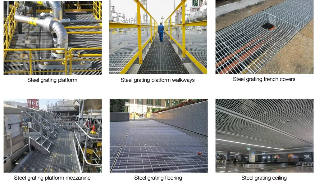 Hot Dipped Galvanized Steel Grating with Customizable Sizes for High Load-Bearing Applications