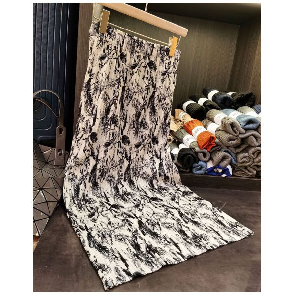 High-End Women's A-Line Bodycon Skirt Elegant Commuting Print Pleated Design with Elastic Waist New Summer Casual Style