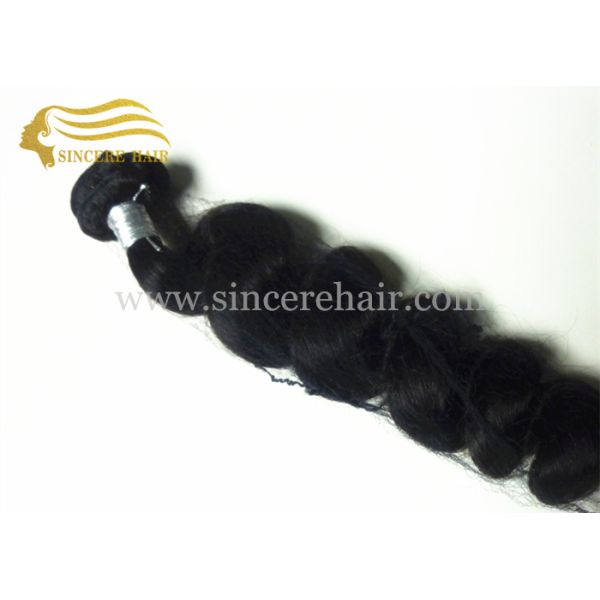 Hot sell 22" Black Loose wave virgin remy human hair weave for sale 22