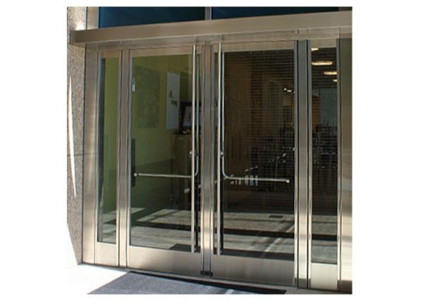 Fashionable Stainless Steel Residential Doors With Natural Wood Grain Shape