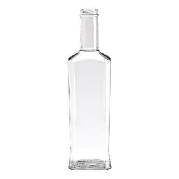 Logotipo personalizado Garrafa de vidro plana quadrada de 500 ml para bebidas alcoólicas / bebidas alcoólicas / vodka / uísque / rum / brandy