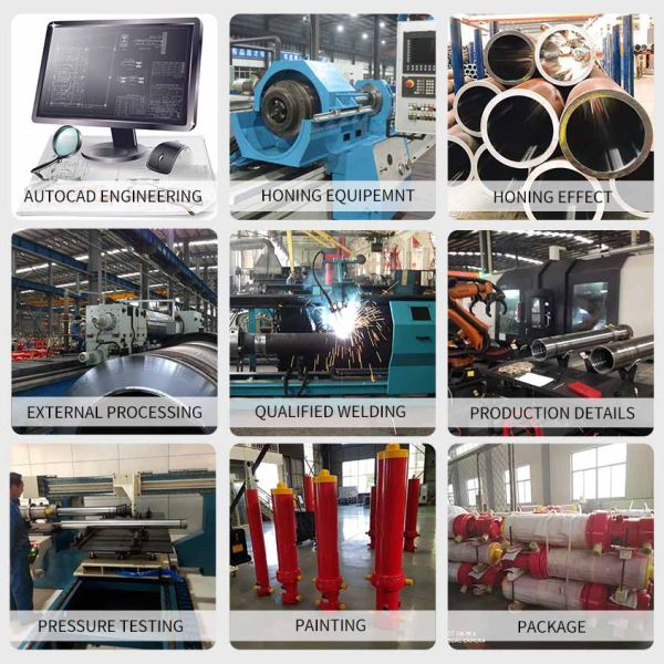 Semi Trailers Telescopic Hydraulic Cylinder Single Acting Long Stroke For Industry Mining