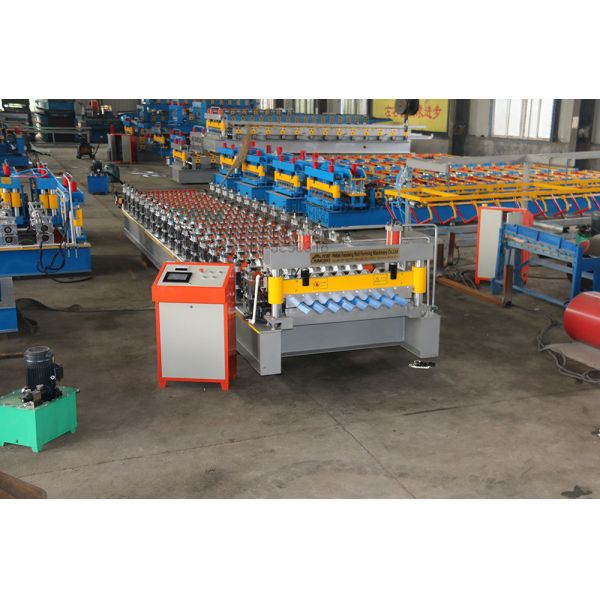 Industrial Wall Panel Roll Forming Machine , Pillar Design Roof Tile Roll Forming Machine